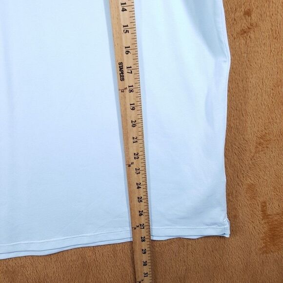 G/Fore G4 Polo Shirt Mens Medium Blue Pique Contrast Banded Sleeve in Daybreak - Picture 7 of 8